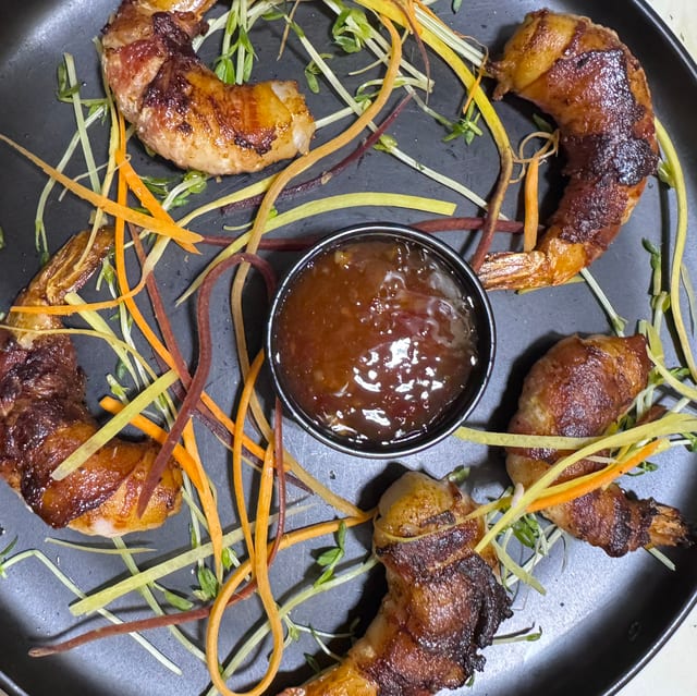Camarones Con Tocineta.